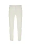 Pt Torino Refined Cotton Twill White Trousers With Detailing In White
