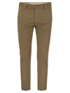 Pt Torino Stretch Cotton Trousers With Pockets And Creases In Brown