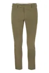 Pt Torino Dieci - Stretch Cotton Trousers In Green