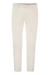 Pt Torino Refined Cotton Twill White Trousers With Detailing In White