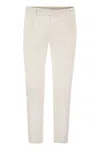 Pt Torino Refined Cotton Twill White Trousers With Detailing In White