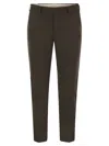 Pt Torino B-stretch Wool Pants With Front Button Closure In Brown