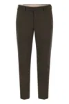 Pt Torino B-stretch Wool Pants With Front Button Closure In Brown