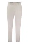 Pt Torino Dieci - Stretch Virgin Wool Trousers In Ice