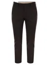Pt Torino Naavy Blue Cotton Pants In Dark Brown