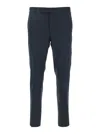 Pt Torino 'dieci' Blue Pants With Belt Loops And Logo Plaque On The Rear