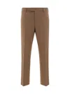Pt Torino Stretch Wool Trousers In Brown