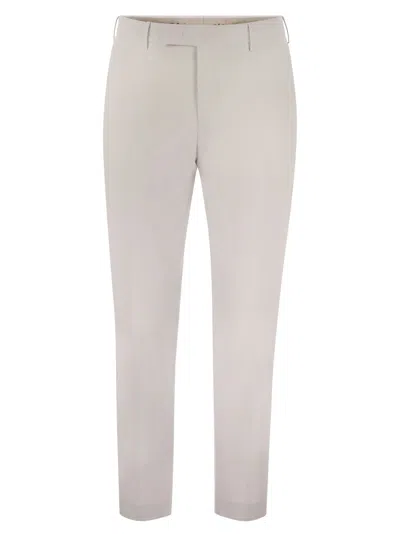 Pt Torino Dieci Stretch Virgin Wool Trousers In Ice
