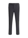 Pt Torino Pant Wool Stretch Front Pleats In Black