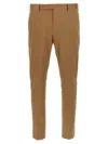 Pt Torino Trousers Stretch Cotton Back Pockets In Brown