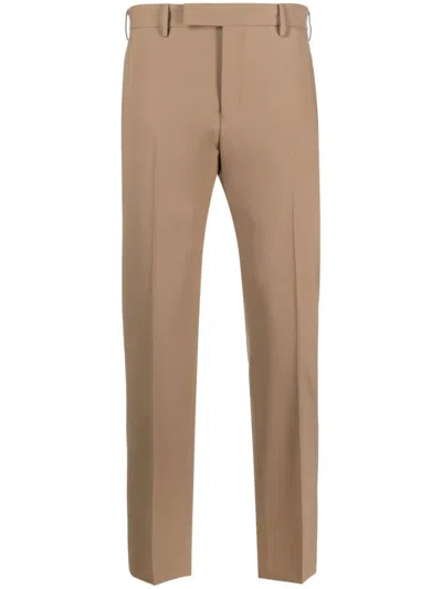 Pt Torino Low-rise Chino Trousers In Neutrals