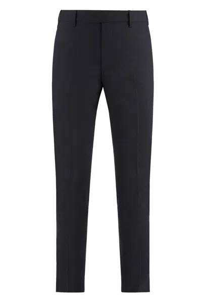 Pt Torino Virgin Wool Tailored Trousers In Black