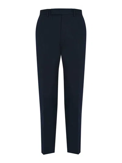 Pt Torino Dieci Trousers In Wool Blend In Blue