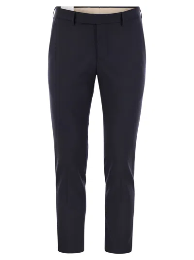Pt Torino Virgin Wool Tailored Trousers In Black