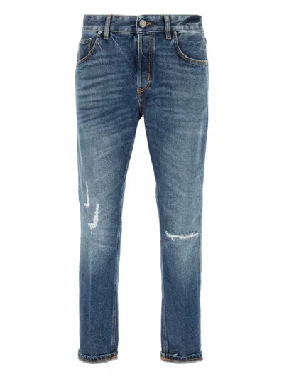Pt Torino Distressed Five-pocket Denim Trousers In Blue