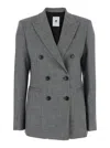 Pt Torino Double Breasted Blazer In Gray
