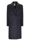 Pt Torino Double-breasted Wool Coat In Blue