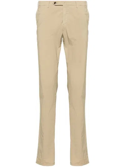 Pt Torino Mid-rise Slim-fit Trousers In Neutrals