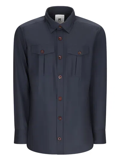 Pt Torino Double-pocket Button-down Shirt