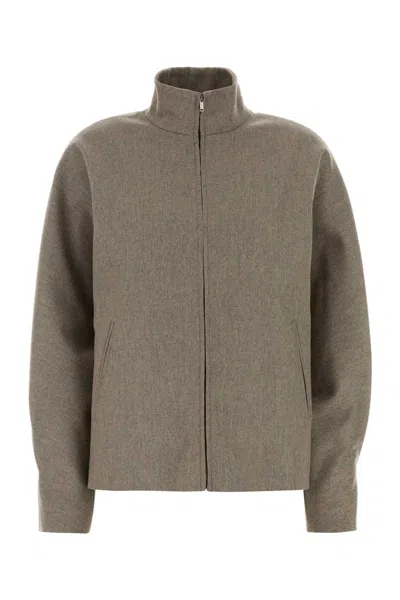 Pt Torino Dove Grey Wool-blend Hiromi Jacket In Brown