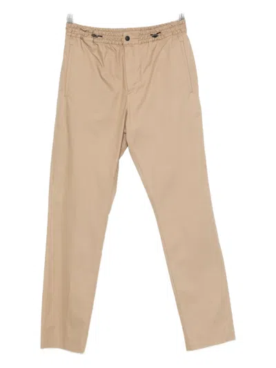 Pt Torino Drawstring Cotton Trousers In Brown