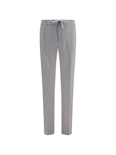 Pt Torino Drawstring Elasticated-waistband Trousers In Gray