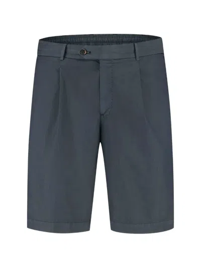 Pt Torino Drawstring Pleated Shorts In Blue