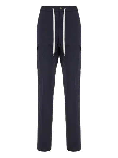 Pt Torino Drawstring-waist Cargo Trousers In Blue