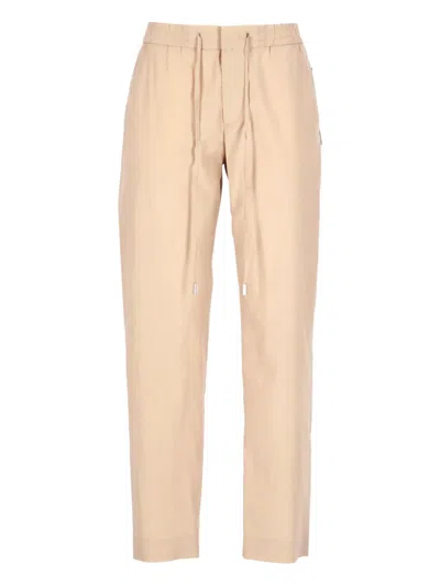 Pt Torino Drawstring-waist Cotton Trousers In Gold