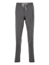 Pt Torino Grey Drawstring Waist Trousers In Gray