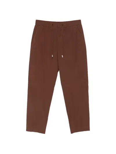 Pt Torino Drawstring-waist Trousers In Brown