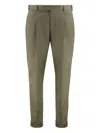 Pt Torino Edge Stretch Cotton Trousers In Green