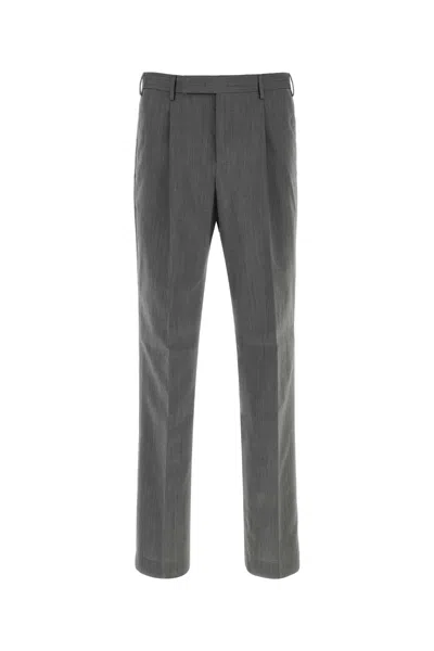 Pt Torino Edge Pant In Cotton-wool Blend In Gray