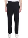 Pt Torino Green Slim Trousers In Wool Blend In Black