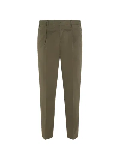 Pt Torino Edge Pleated Trousers In Green