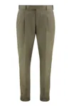 Pt Torino Edge Stretch Cotton Trousers In Green