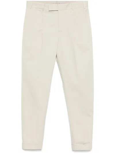 Pt Torino Cropped Trousers In Neutrals
