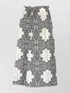 Pt Torino Elastic Waist Floral Pattern Flared Hem Skirt In Gray