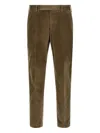 Pt Torino Elastic-waistband Corduroy Trousers In Brown