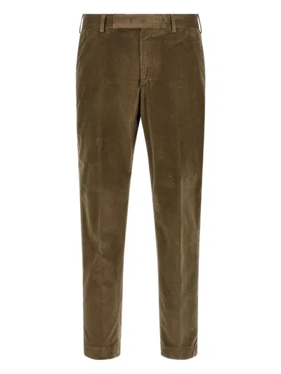 Pt Torino Elastic-waistband Corduroy Trousers In Brown