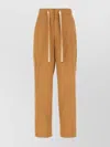 Pt Torino Elastic Waistband Relaxed Fit Side Pockets In Brown