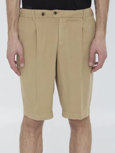 Pt Torino Elasticated Bermuda Shorts In Brown
