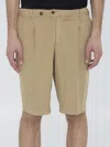 Pt Torino Elasticated Bermuda Shorts With Rear Flap Pockets In Beige