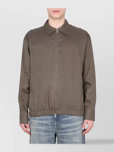 PT TORINO ELASTICATED COLLARED LINEN JACKET