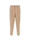 Pt Torino Elasticated Drawstring Trousers In Brown