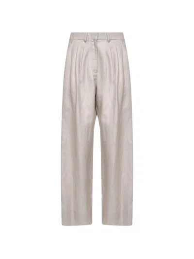 Pt Torino Frankie High Waist Wide Leg Pants In White