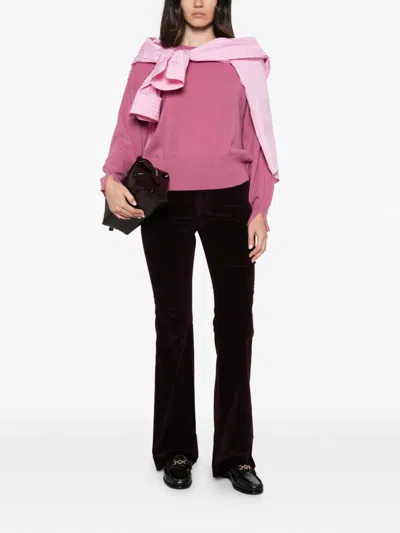 Pt Torino Elsa Corduroy Flared Trousers In Brown