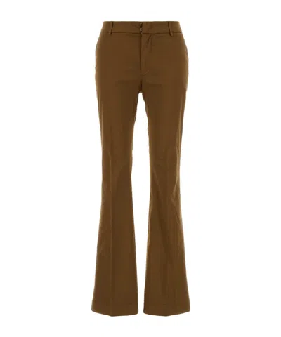 Pt Torino Casual Pants With Belt Loops In Brown
