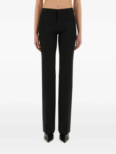 Pt Torino Flared Trousers Belt Loops In Black