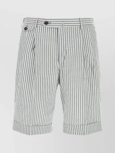 PT TORINO EMBROIDERED COTTON BLEND BERMUDA SHORTS